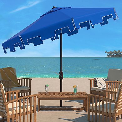 Safavieh UV Resistant Zimmerman 9 Ft. Crank Push Button Tilt Umbrella