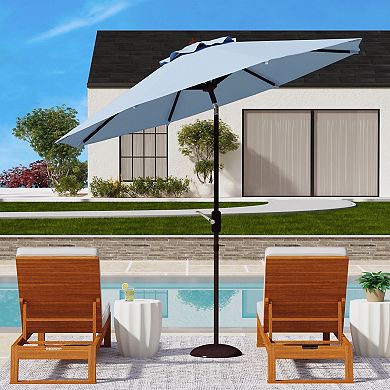 Safavieh UV Resistant Ortega 9 Ft. Auto Tilt Crank Outdoor Umbrella