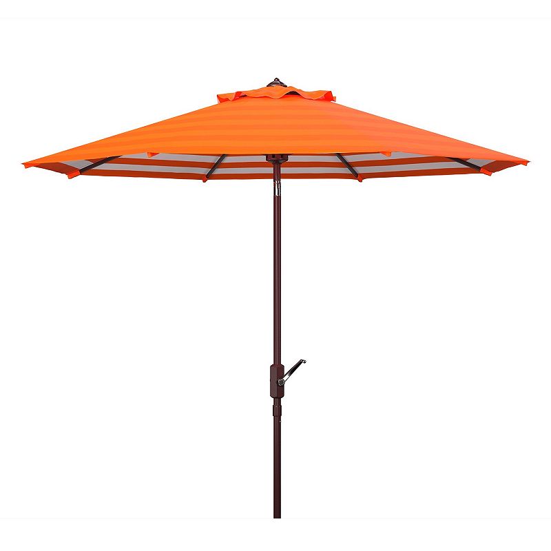 Safavieh 9-ft. Athens Inside-Out Crank Outdoor Auto Tilt Patio Umbrella, Orange