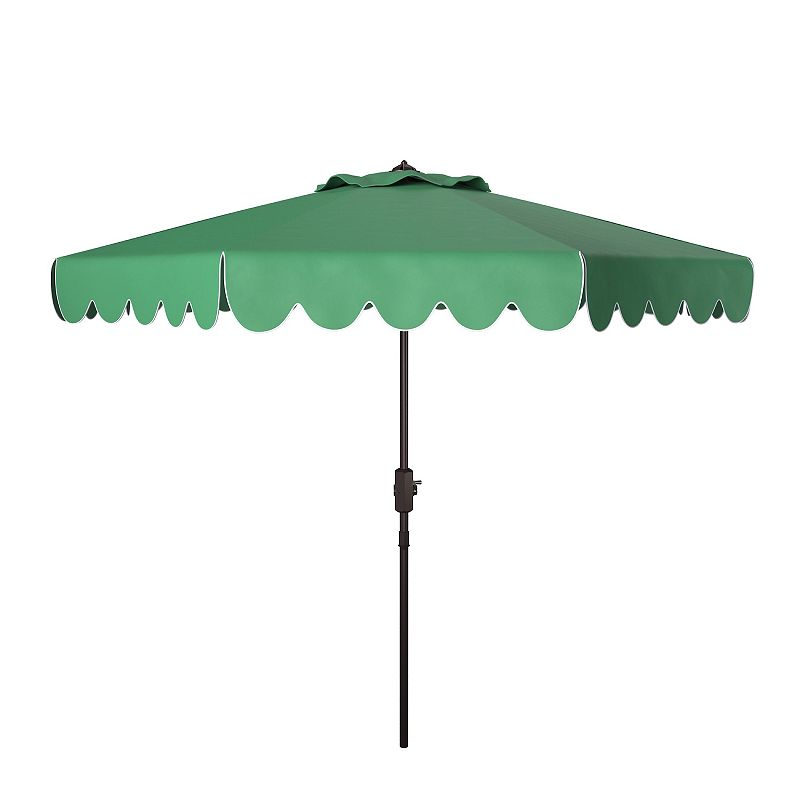 Safavieh 9-ft. Venice Single Scallop Crank Outdoor Push Button Tilt Patio Umbrella, Hunter Green