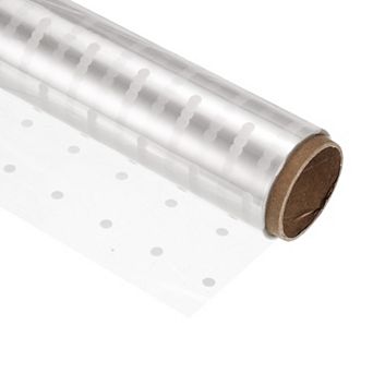 49ft X 16 in Wrap Wrapper Wrapping Paper 2.2 Mil Thick White Polka Dots, 1 Roll