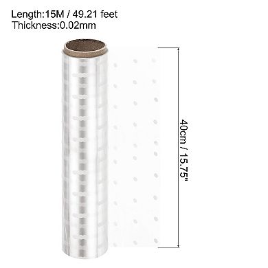 49ft X 16in Wrap Wrapper Wrapping Paper 2.2 Mil Thick White Polka Dots, 1 Roll