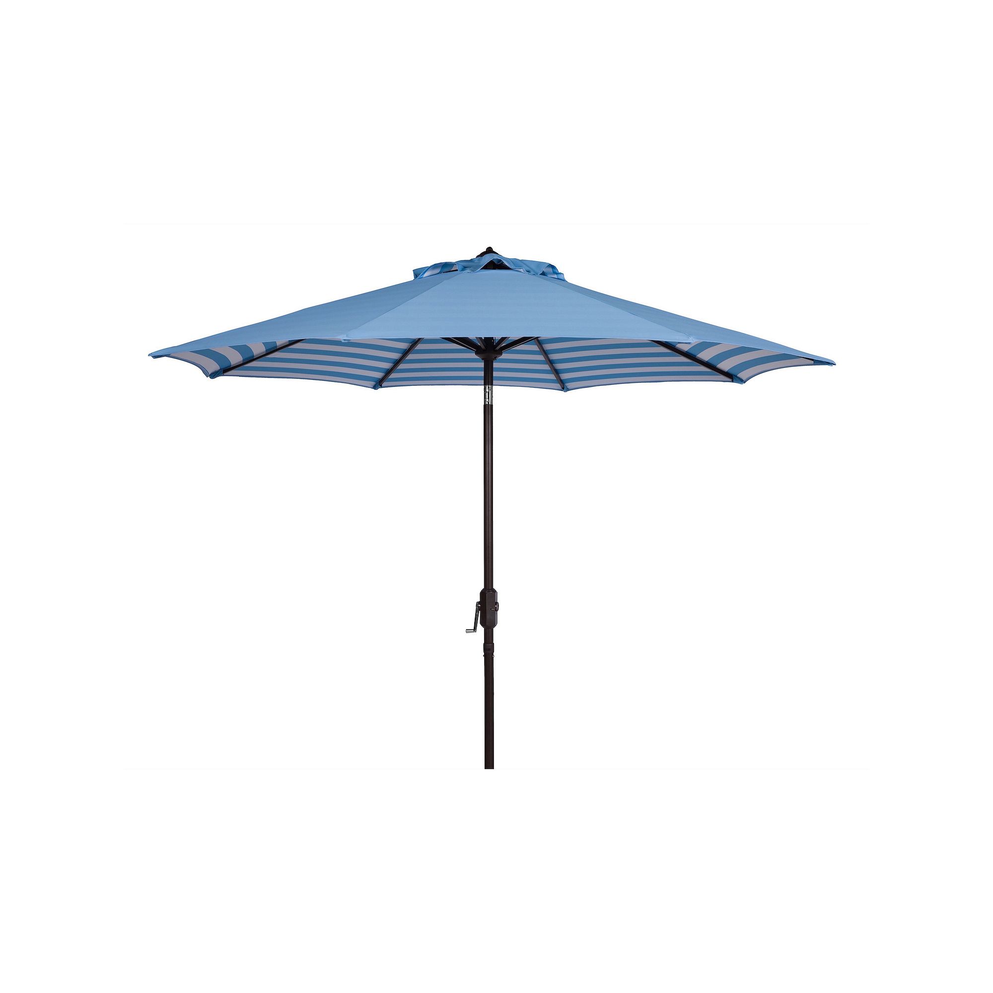 Safavieh Athens 11-ft. Round Crank Umbrella, Baby Blue White