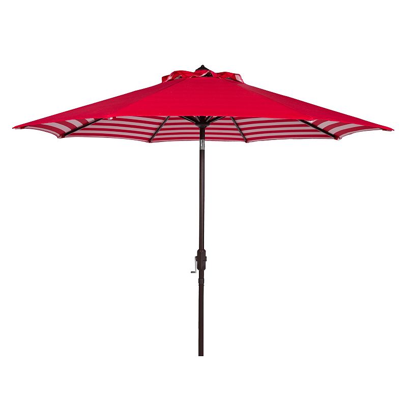 Safavieh Athens 11-ft. Round Crank Umbrella, Red