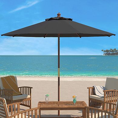 Safavieh 11-ft. Cannes Wooden Pulley Market Patio Umbrella