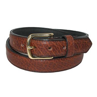 Boston Leather Men's 1.25 Inch Wide Bison Leather Belt