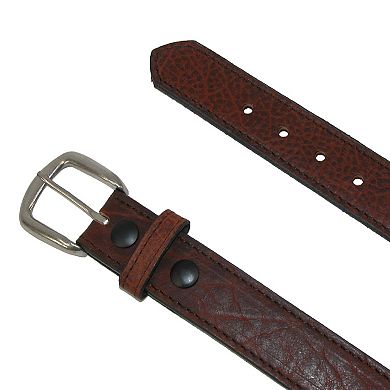 Boston Leather Men's Bison Leather Belt With Removable Buckle