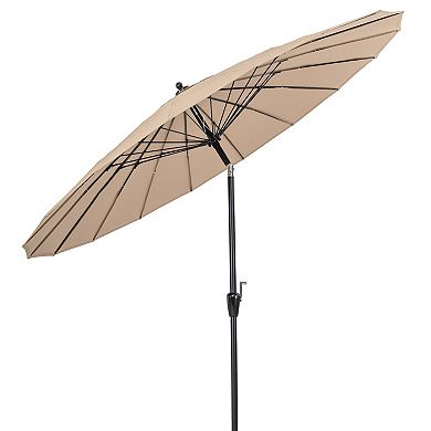9 Feet Round Patio Umbrella With 18 Fiberglass Ribs