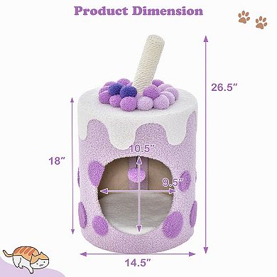 Bubble Tea Cat Tree Tower With Scratching Post