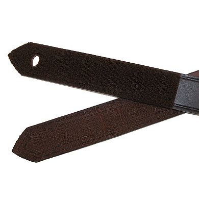 Boston Leather Men's Leather No Scratch Work Belt With Hook And Loop Closure