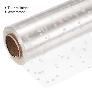 115ft X 33in Wrap Wrapper Wrapping Paper 2.5 Mil Thick White Polka Dots, 1 Roll