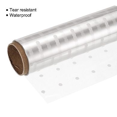 49ft X 16in Wrap Wrapper Wrapping Paper 3 Mil Thick White Polka Dots, 1 Roll