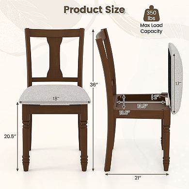 Kitchen Dining Chair With Linen Fabric And Storage Space