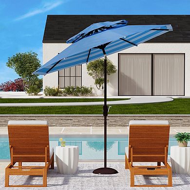 Safavieh Athens 9-ft. Double Top Crank Umbrella
