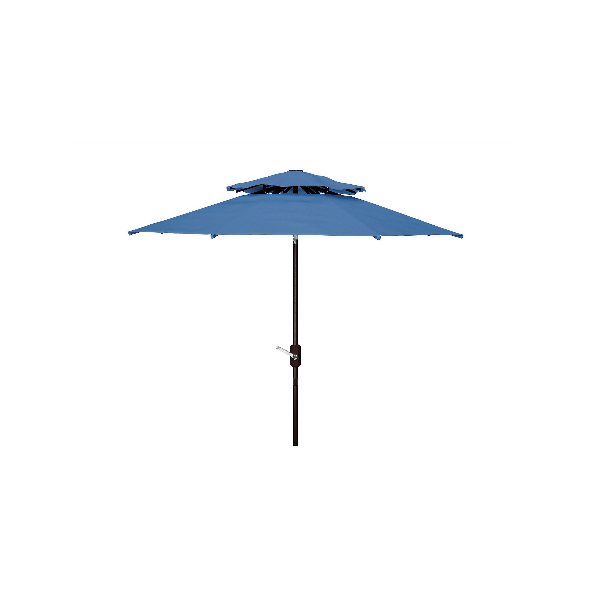 Safavieh Athens 9-ft. Double Top Crank Umbrella, Baby Blue White