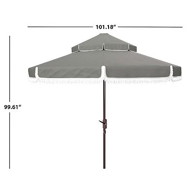 Safavieh Milan Fringe 9-ft. Double Top Crank Umbrella