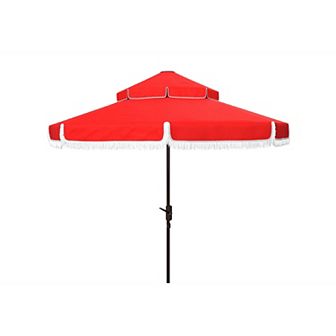 Safavieh Milan Fringe 9-ft. Double Top Crank Umbrella