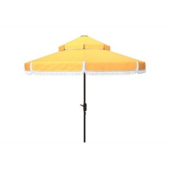 Safavieh Milan Fringe 9-ft. Double Top Crank Umbrella