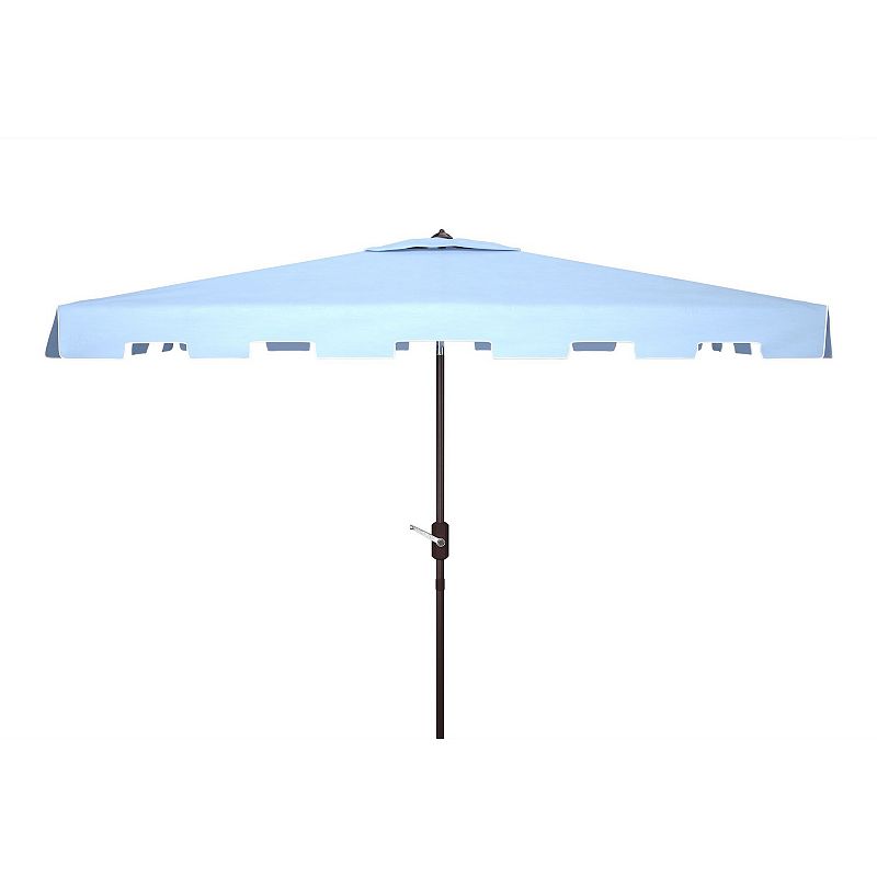 Safavieh Zimmerman 10-ft. Rect Market Umbrella, Baby Blue White