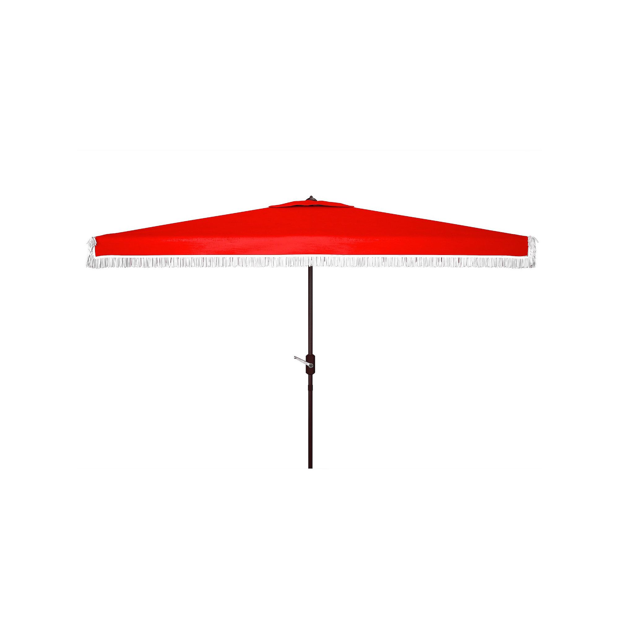Safavieh Milan Fringe 10-ft. Rect Crank Umbrella, Red
