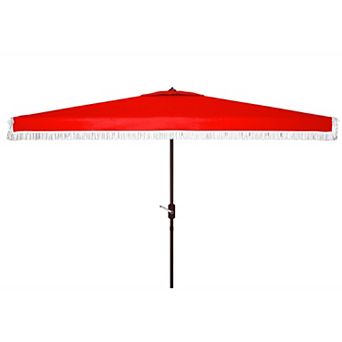 Safavieh Milan Fringe 10-ft. Rect Crank Umbrella