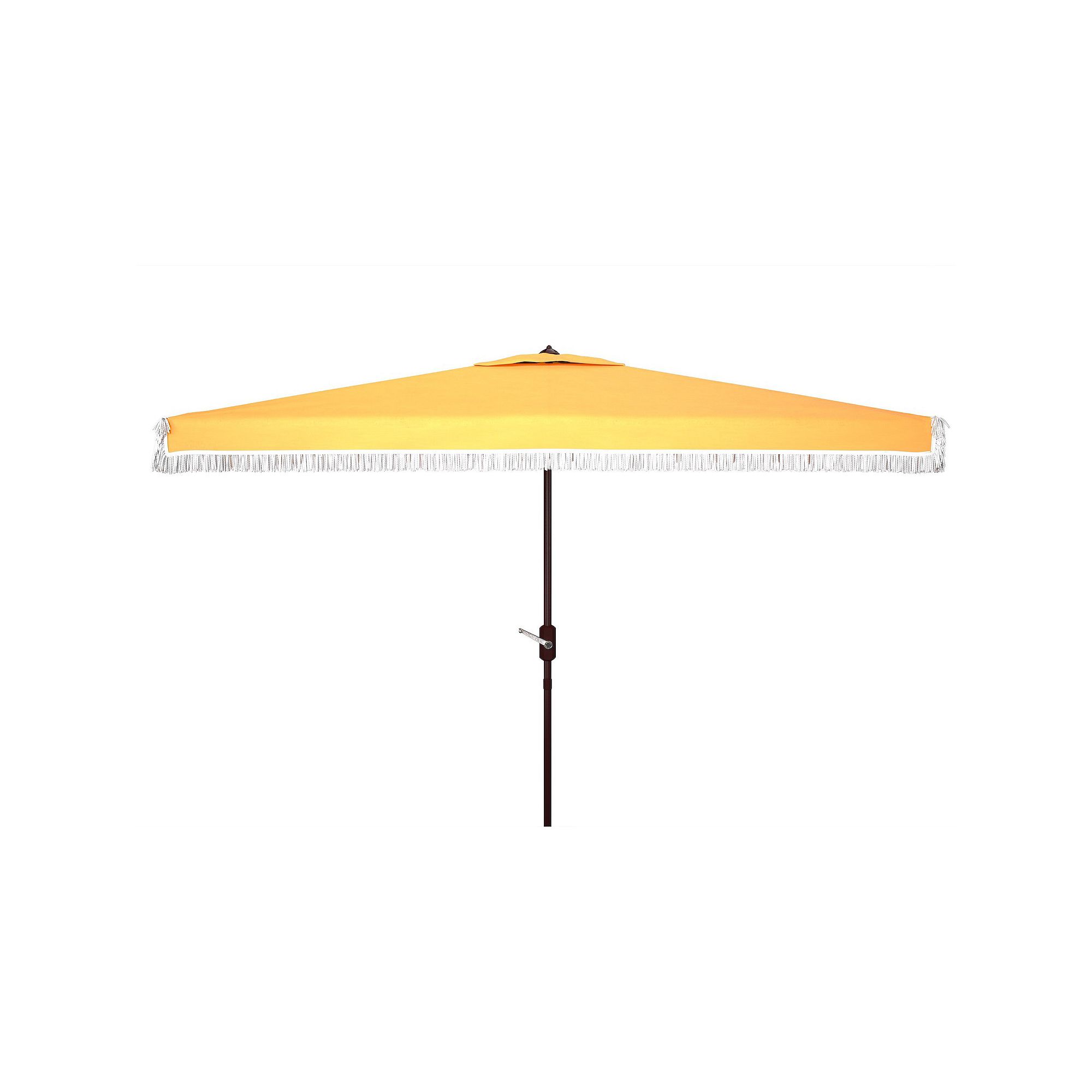 Safavieh Milan Fringe 10-ft. Rect Crank Umbrella, Yellow