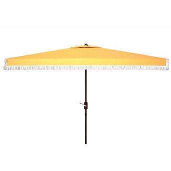 Safavieh Milan Fringe 10-ft. Rect Crank Umbrella
