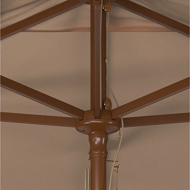 Safavieh Aklin 10-ft. Rectangle Wooden Pulley Market Umbrella