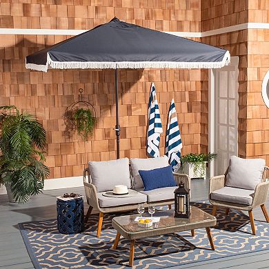 Safavieh Milan Fringe 7.5 Ft. Square Outdoor Umbrella