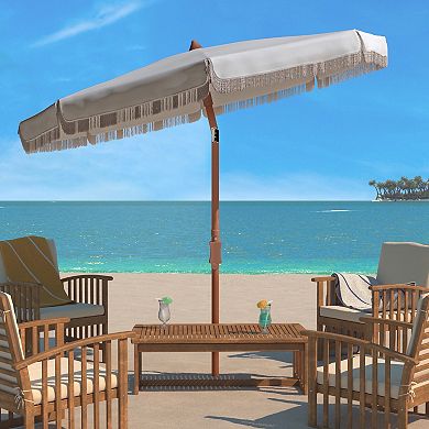 Safavieh Estonia 6.5 Ft. Fringe Beach Umbrella