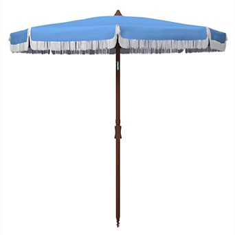Safavieh Estonia 6.5 Ft. Fringe Beach Umbrella