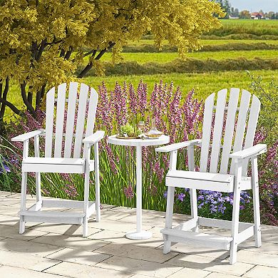 Hdpe Patio Chair With Armrest And Footrest For Indoor Outdoor