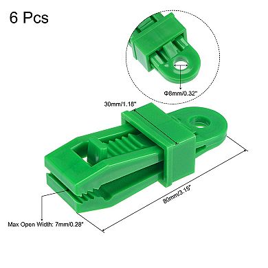7mm Snap Tighten Sliding Lock Grip Awning Clamp Tarp Clips 6 Pack