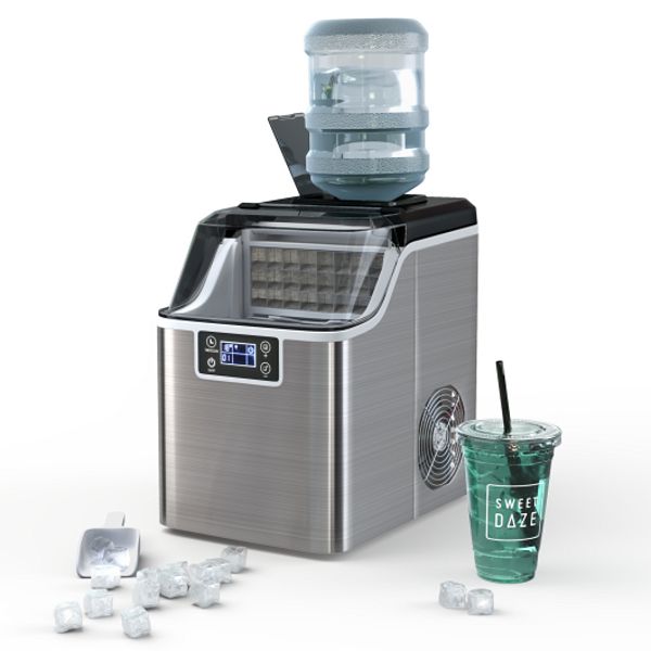Electric Countertop Ice Maker With Ice Scoop And Basketsliver
