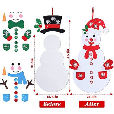 Snowman Diy Felt Christmas Hanging Decorations, Odorless & Easy Operation, Creative Holiday Fun