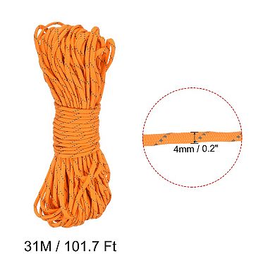 101.7ft 4mm Nylon Reflective Tent Rope Guyline Camping Cord