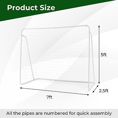 Soccer Goal For Backyard With Heavy Duty Frame And Ground Stakes