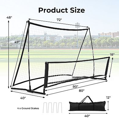 2-in-1 Portable Soccer Rebounder Net With Carrying Bag