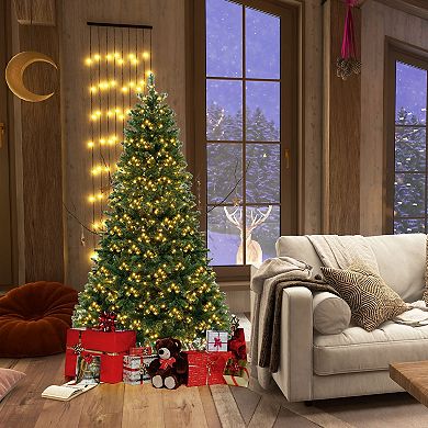 Hinged Christmas Tree With Pvc Branch Tips Warm White Led Lights-6 Ft