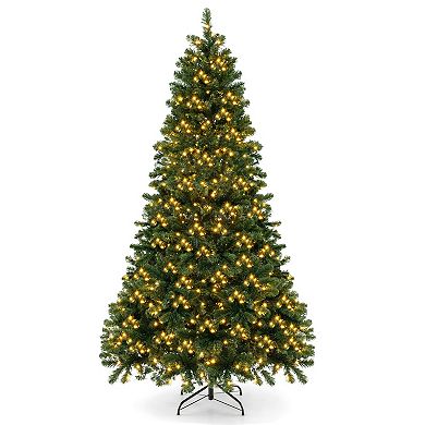 Hinged Christmas Tree With Pvc Branch Tips Warm White Led Lights-6 Ft