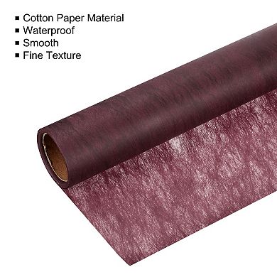 30ft Flower Wrapping Paper Bouquet Waterproof Packaging Cotton, Wine Red