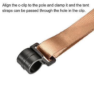 15.5mm Id Plastic Tent Tarp Bracket Pole Clips Fasteners For Camping 5pcs