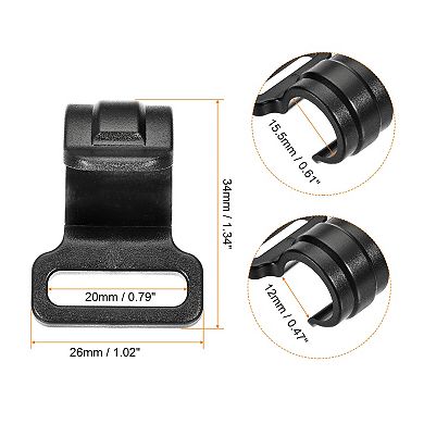 15.5mm Id Plastic Tent Tarp Bracket Pole Clips Fasteners For Camping 5pcs