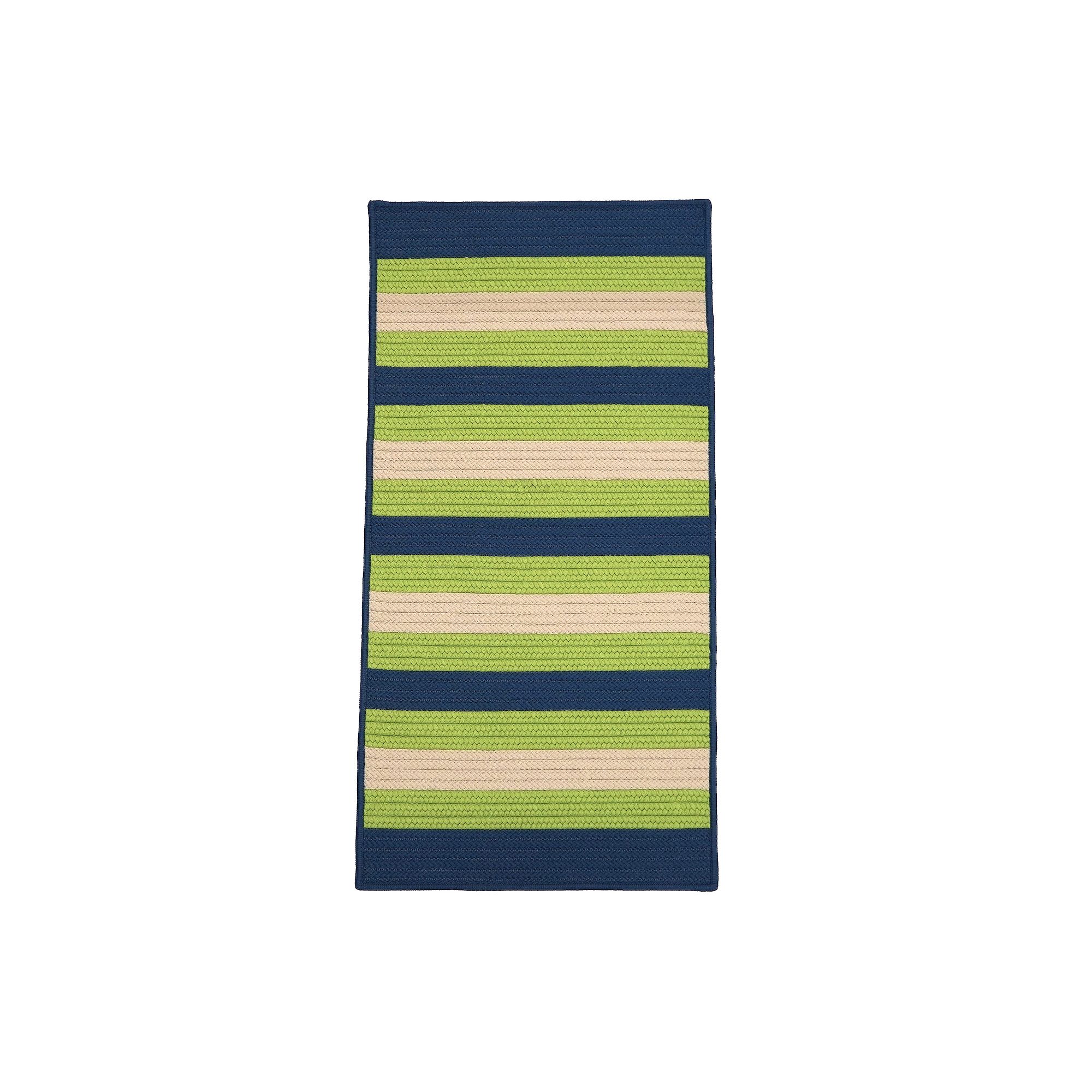 Colonial Mills Maldives Reversible Indoor/Outdoor Stripe Runner Rug, Blue V