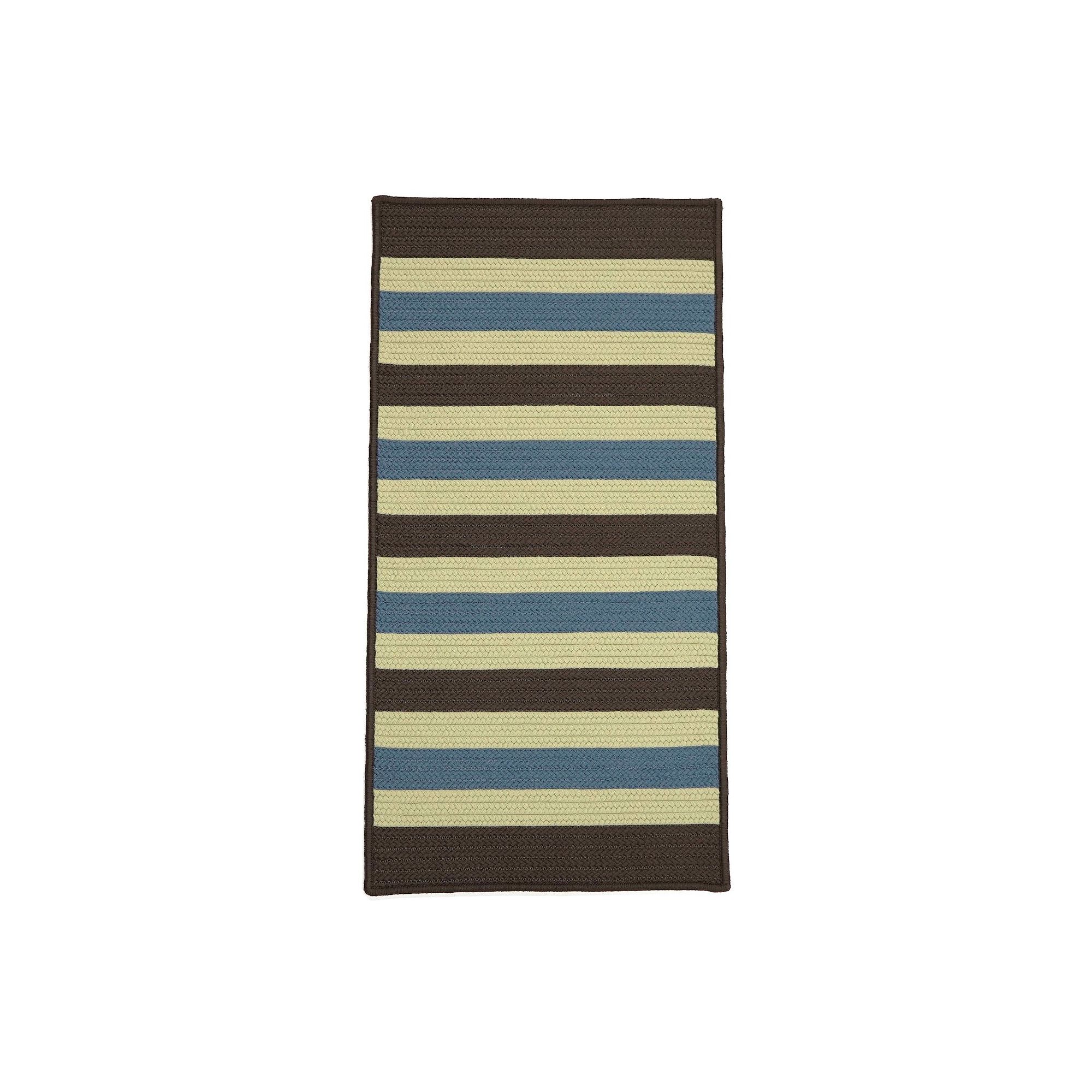 Colonial Mills Maldives Reversible Indoor/Outdoor Stripe Runner Rug, Blue E