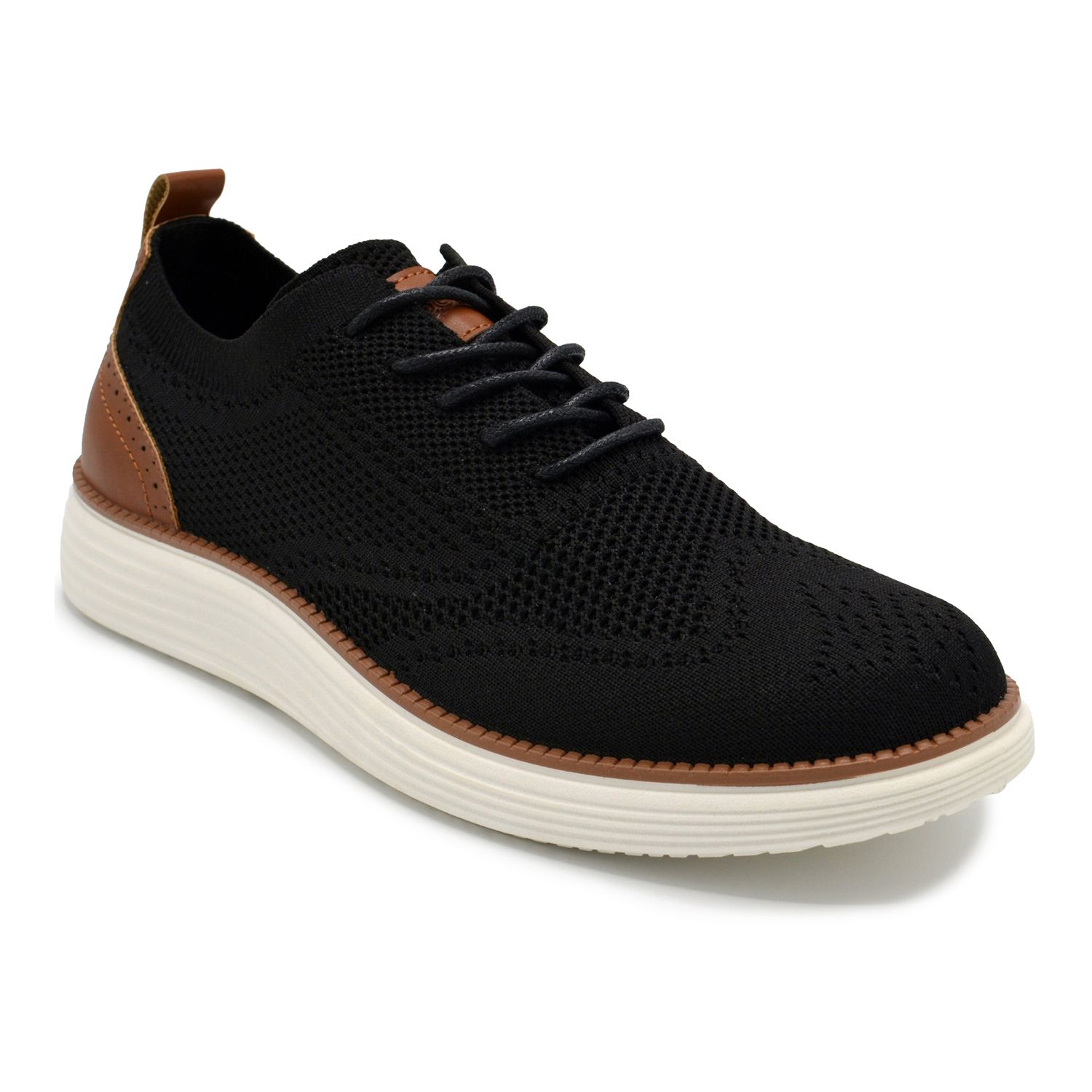 Мужские туфли Akademiks Wingtip Knit Oxford, цвет: Чёрный