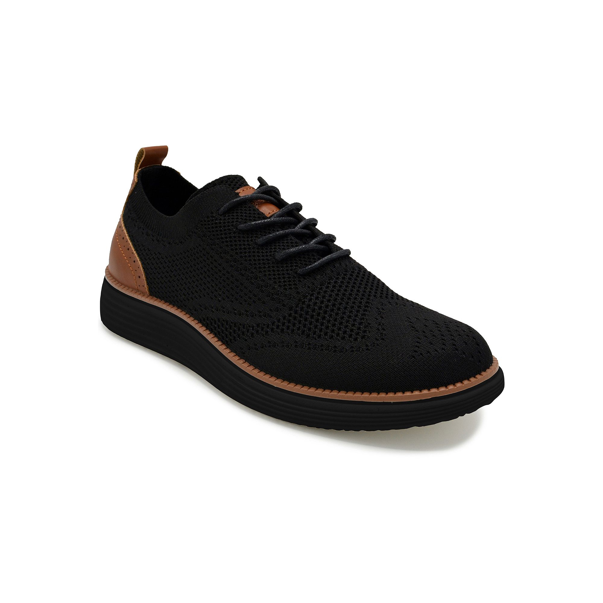 Akademiks Mens Wingtip Knit Oxford Shoes, Size: 10, Black Black