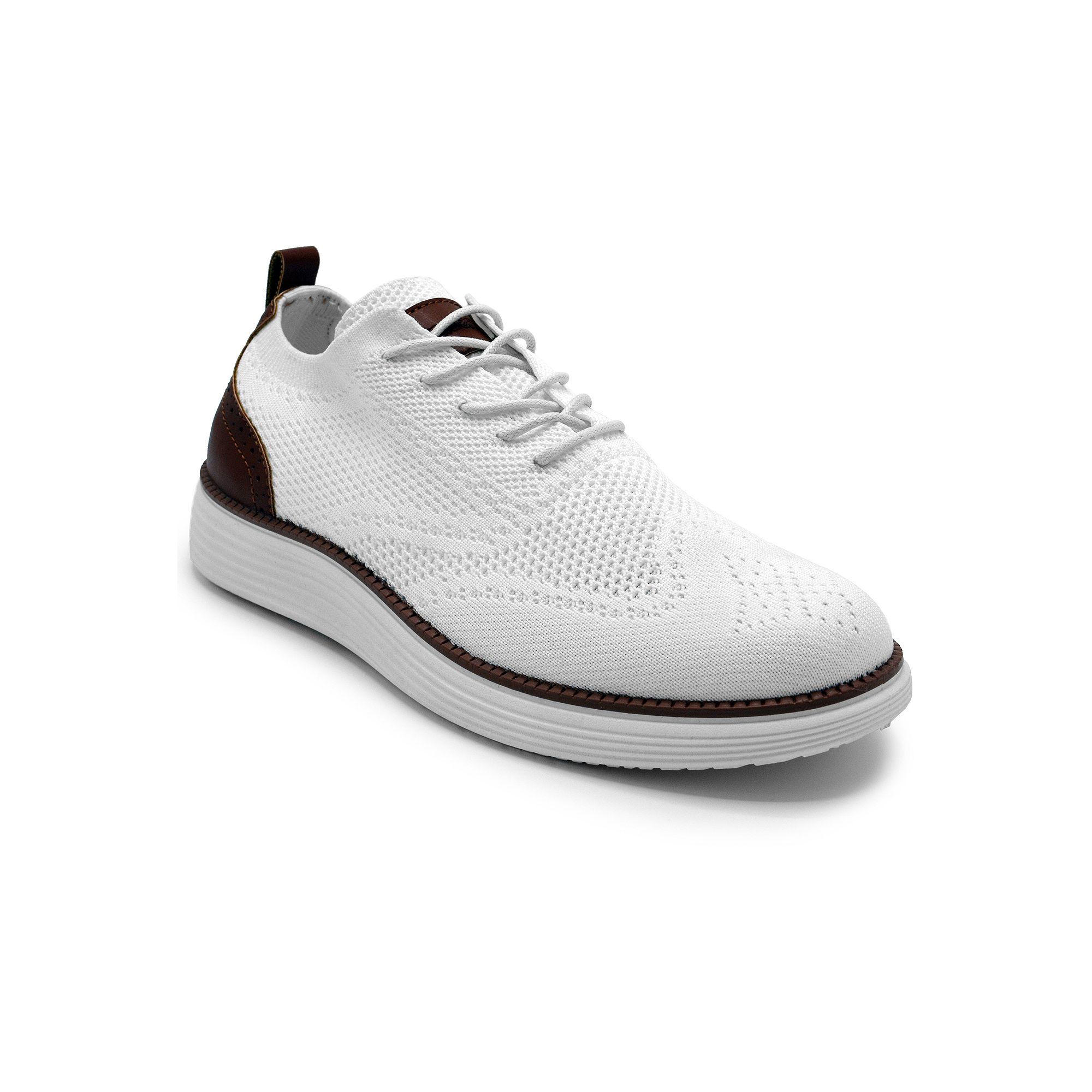 Akademiks Mens Wingtip Knit Oxford Shoes, Size: 8, White