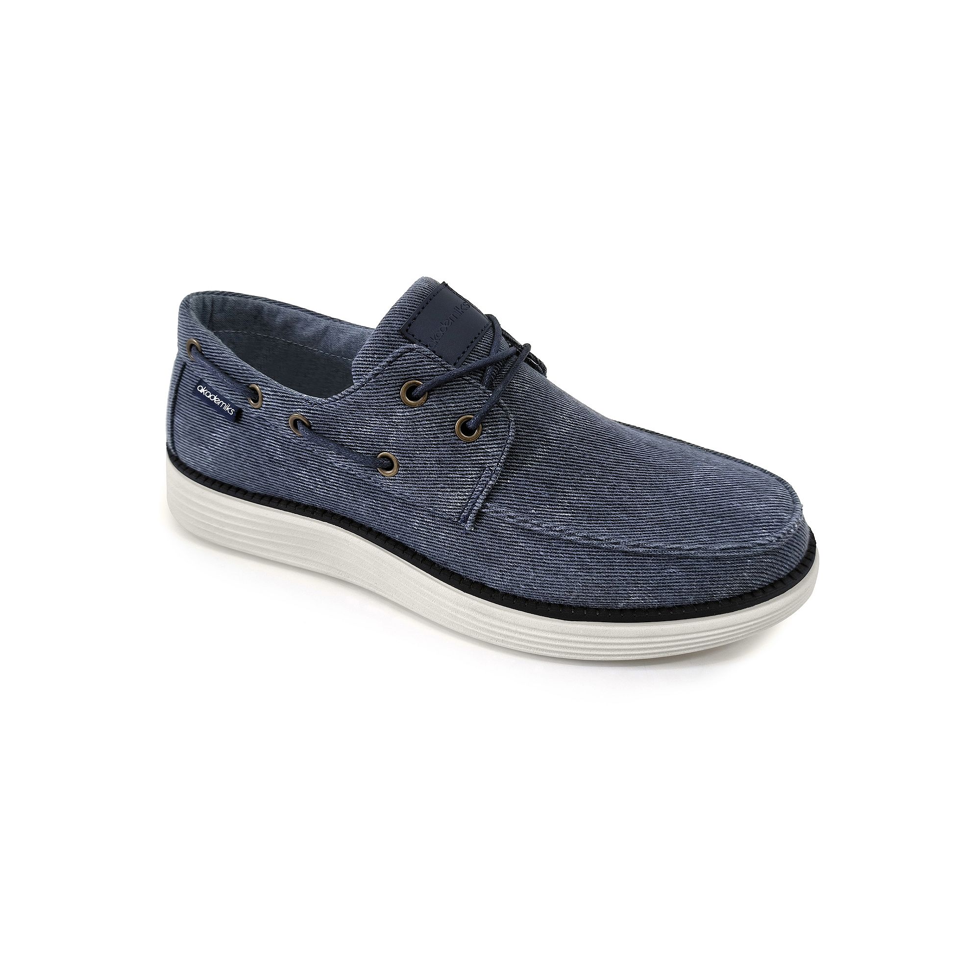 Akademiks Knox Mens Boat Shoes, Size: 8, Blue