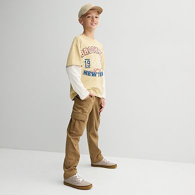 Boys 8-20 Hollywood Long Sleeve Twofer New York Graphic Tee
